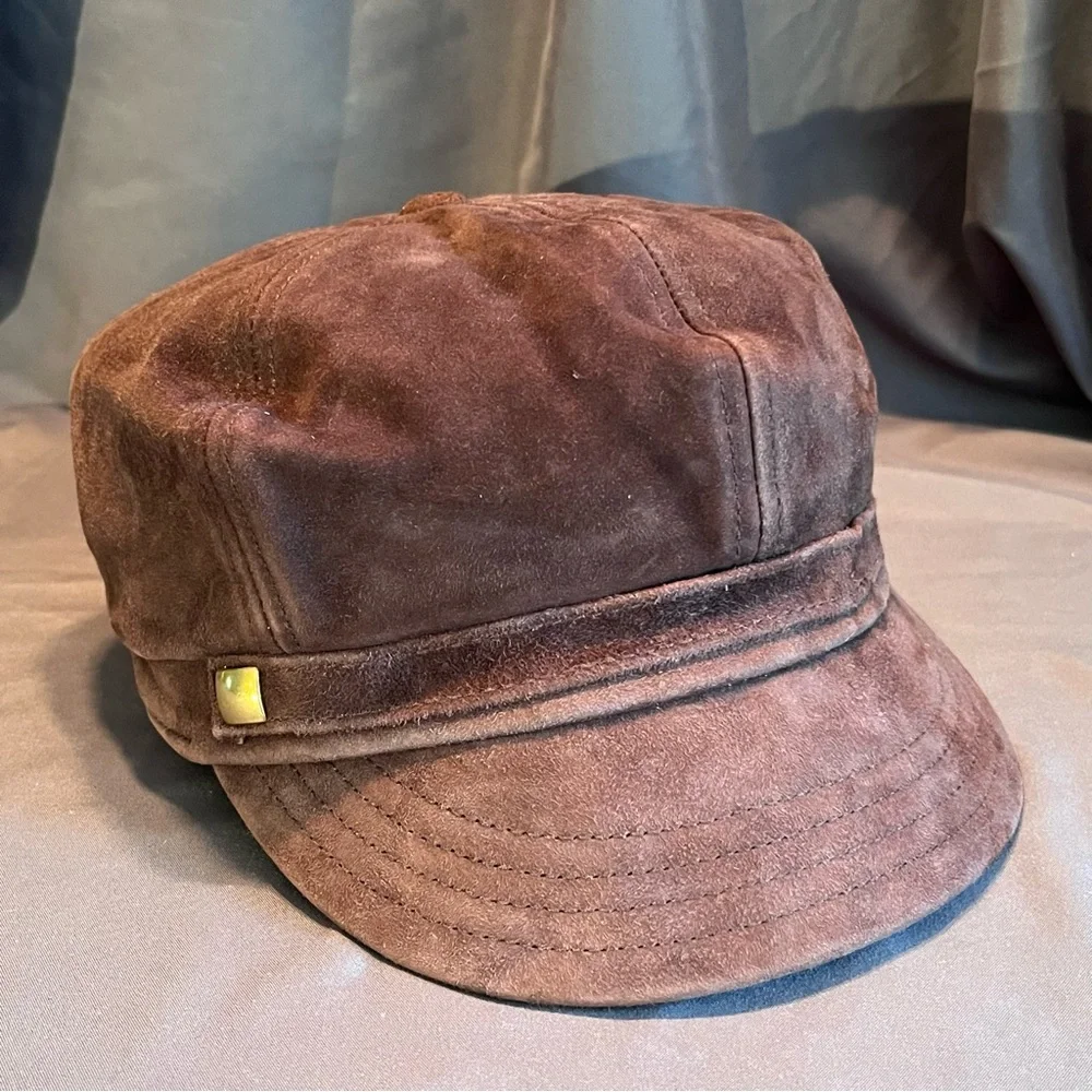 Banana Republic Brown Suede Hat women’s M/L size 22 3/8 - Picture 2 of 10